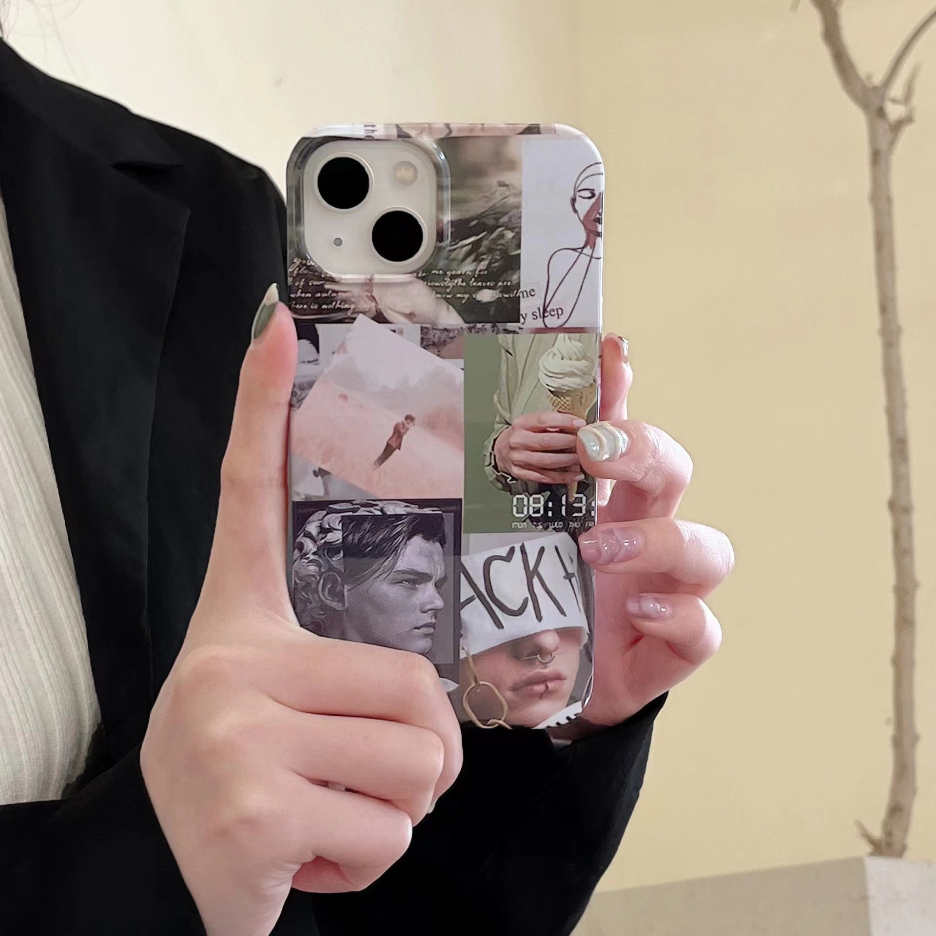 European style film phone iPhone 13, suitable for Apple 14 promax full package anti drop heat transfer 12 hard case_voghion.com