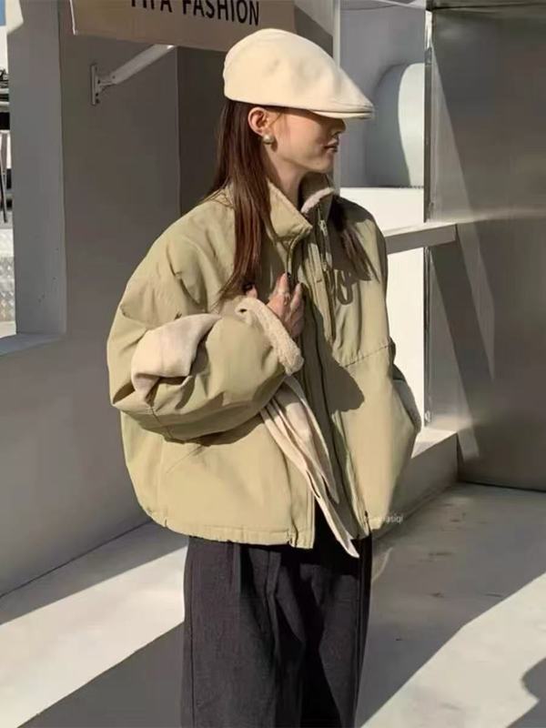 短款立领羽绒棉服女小个子2025年冬季韩版时尚休闲宽松棉服外套潮|undefined
