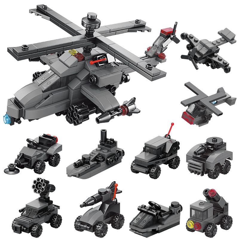 레가오 군용 빌딩 블록 어린이용 소형 입자 조립 퍼즐 소년 장난감 비행기 탱크 모델 상과 호환