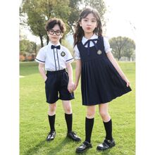 幼儿园园服夏装儿童校服套装小学生夏季班服英伦学院风毕业照服装