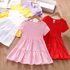 2022 Trendy Princess Dress for Girls, Short Sleeve Baby Dress, Summer Cute Girls' Cake Dress Baby Dress