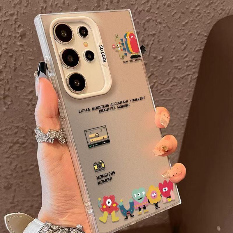 Camera Monster Is Suitable for Samsung S25 Ultra Phone Case Galaxy S24+ Color Silver S23 Color Silver S22