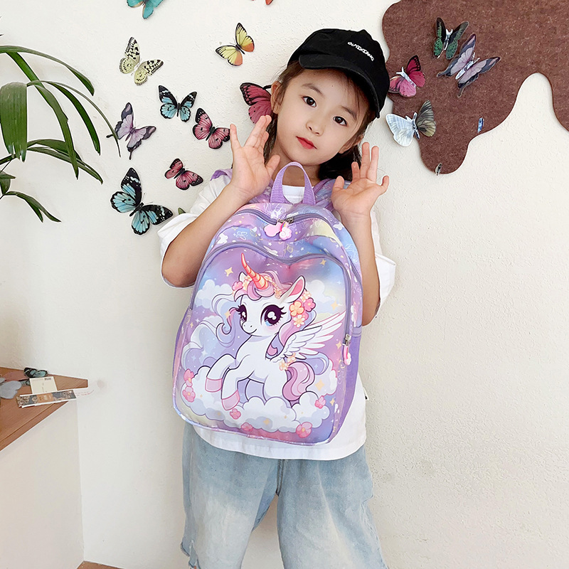 Nueva mochila de jardín de infantes niña caricatura lindo unicornio mochila de estudiantes portátil de gran capacidad mochila infantil