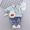 Spring cartoon set for boys, shirt, jeans, 2021 collection, autumn, Korean style, children's clothing