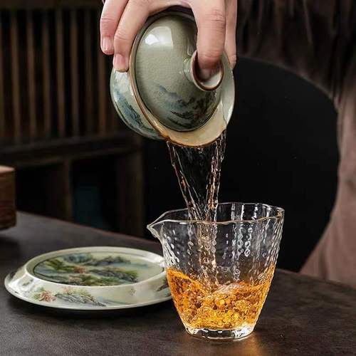 Wholesale Blue and White Cover Porcelain Tea Cups High-end Retro Tea Set Large Single Three Talents Tea Bowl New