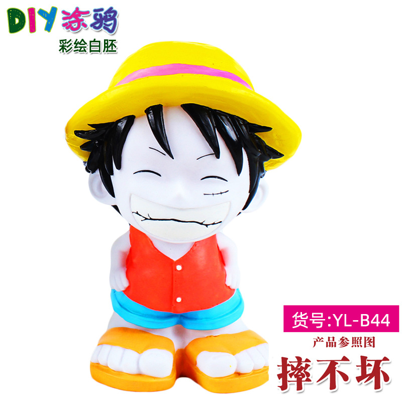 Gran vinilo yeso muñeca embrión blanco al por mayor puntada alcancía gran puntada artesanal DIY colorear blanco