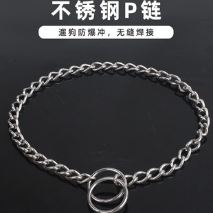 Double Circle Stainless Steel Dog Chain Metal P Chain Collar Stainless Steel P Chain Dog P Chain Dog Collar Collar Factory Direct Sale
