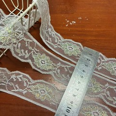 亮丝微弹力蕾丝花边单边镂空心形裙边衣服DIY辅料 宽3.5cm