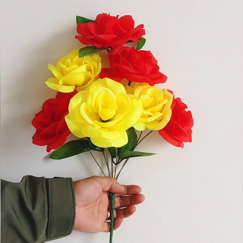 Reunión deportiva, actividades estudiantiles, baile, flores falsas coloridas, flores de plástico, flores de seda, baile, accesorios, ramo de simulación