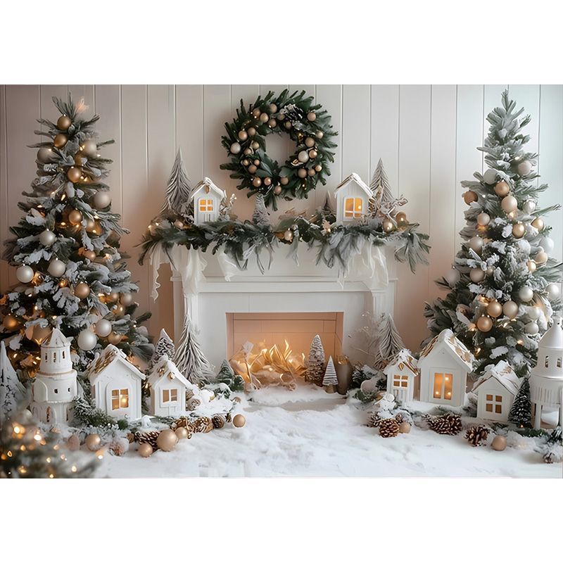2025国境を越えたアマゾンのギフトボックスクリスマスのドアの幅の背景の布の丸い写真の道具のパーティーの装飾の旗|undefined