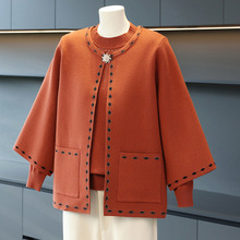 中老年女春装针织外套毛衣洋气套装妈妈款春秋季两件套开衫上衣服