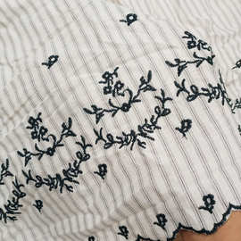 刺绣条纹服装童装面料春季批发春夏季新款Lace fabric supplier