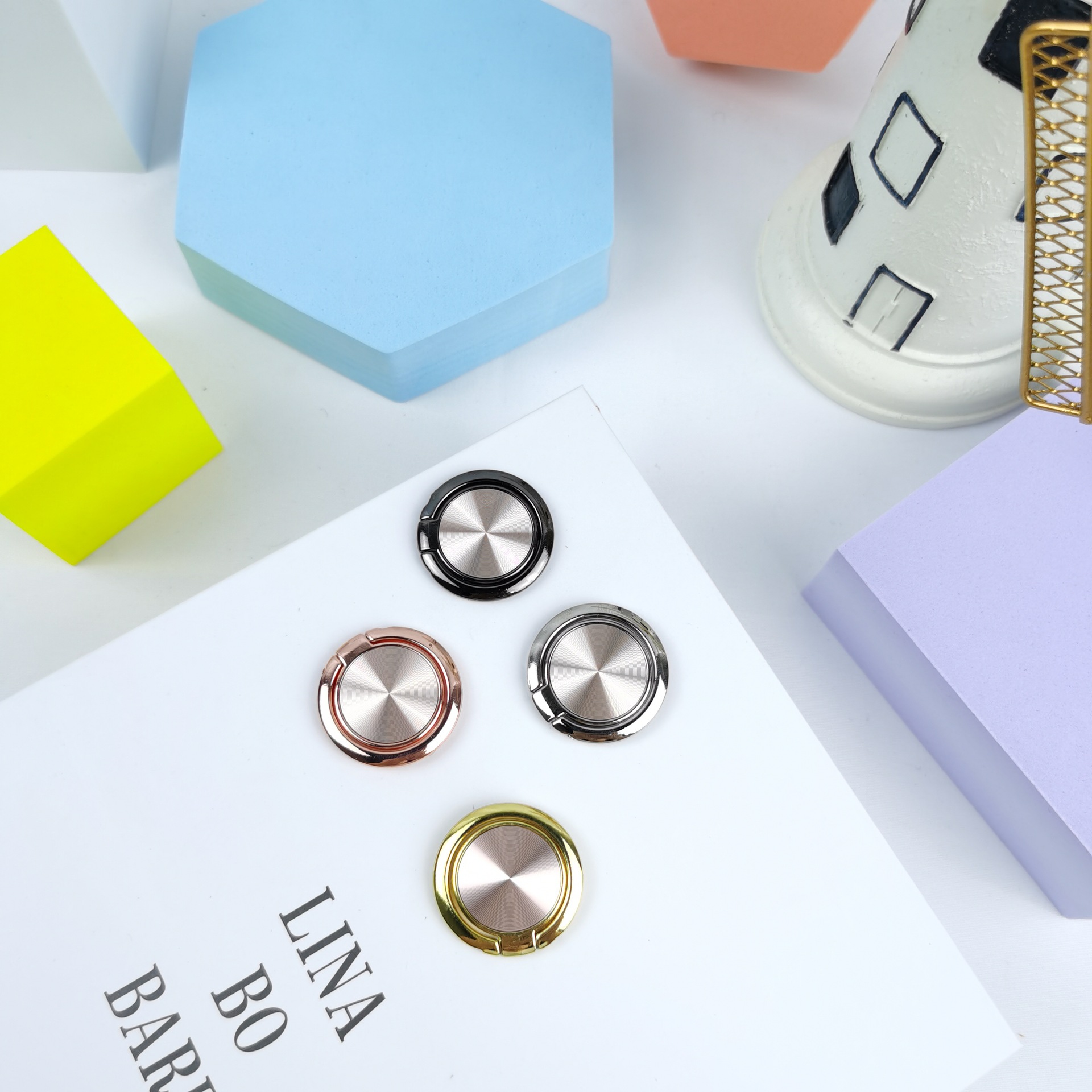 Creativo metal teléfono móvil soporte de aleación anillo redondo hebilla 180 grados anillo giratorio teléfono móvil soporte de regalo