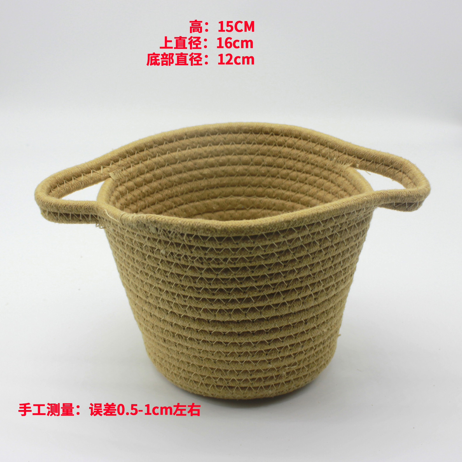 Cesta de almacenamiento tejida de cuerda de algodón al por mayor Cesta de ropa sucia nórdica Cesta de lavandería plegable Cubo de almacenamiento de juguetes de escritorio