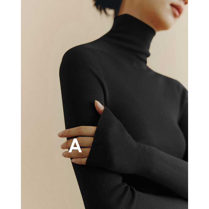 Autumn and Winter French-Style Slouchy Turtleneck Soft Knit Sweater for Women, Slim Fit Pullover, Thin Base Layer Sweater Autumn and Winter French-Style Slouchy Turtleneck Soft Knit Sweater for Women, Slim Fit Pullover, Thin Base Layer Sweater