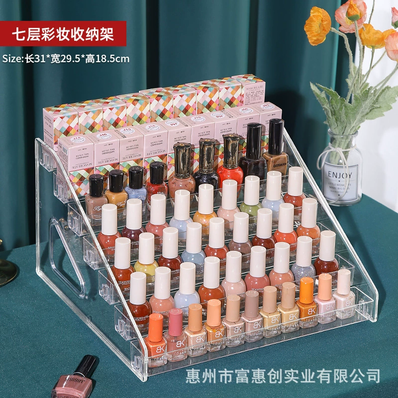 Acrylic Nail Polish Display Stand, Transparent Plastic Organizer, Multi-Layer 3–7 Tier