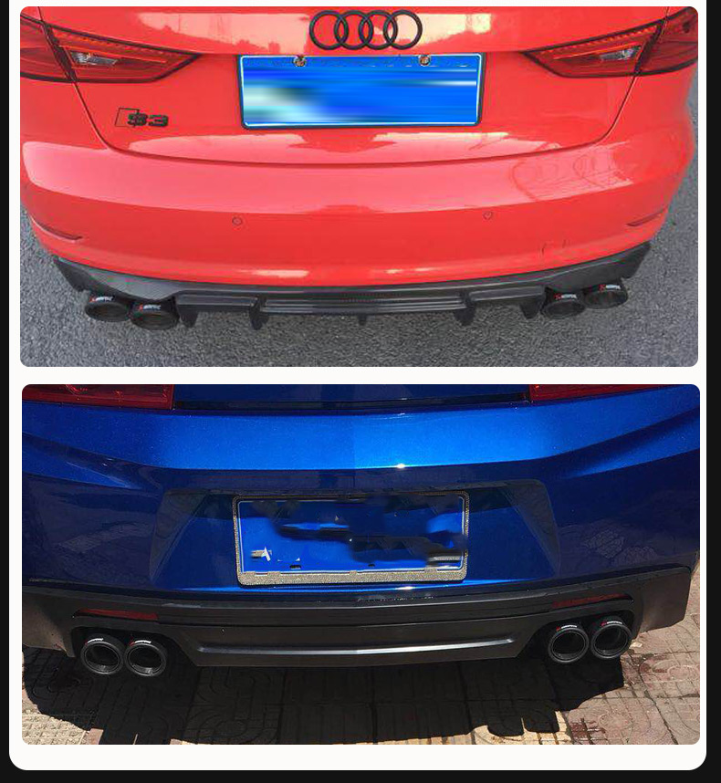 One-To-Two Carbon Fiber Tail Pipe Car Modification Exhaust Pipe Scorpio Tail Mouth Four-To-One Bright Black Tail Cover Decoration Upgrade