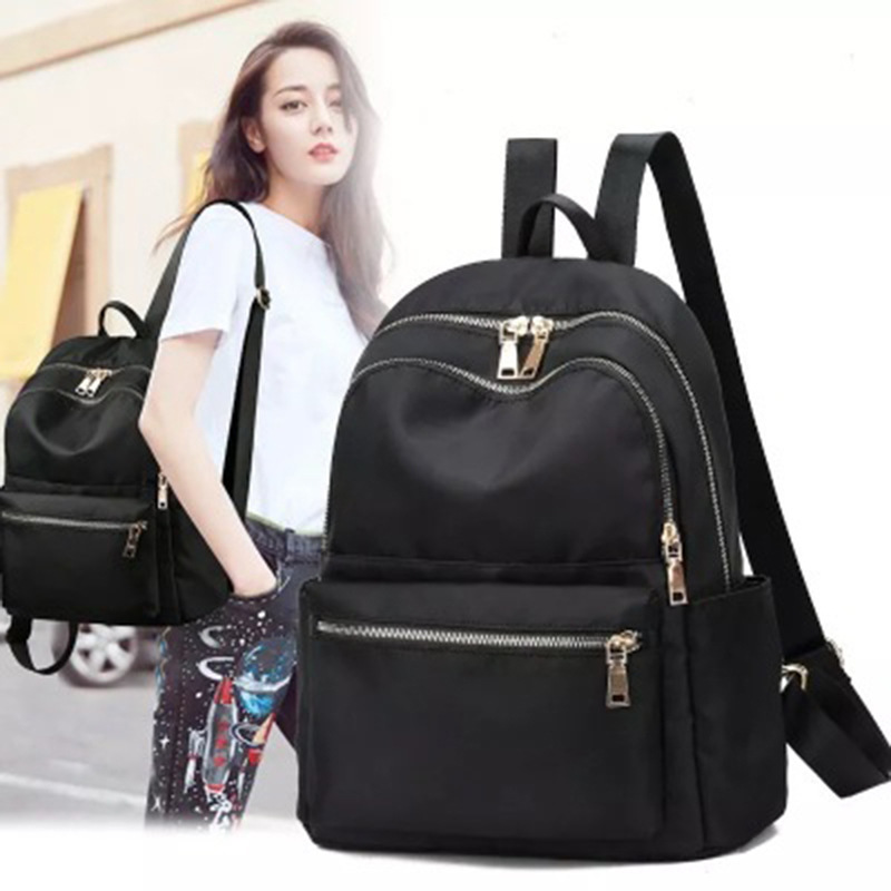 Black Oxford Cloth Women's Backpack Large Capacity Casual School Bag