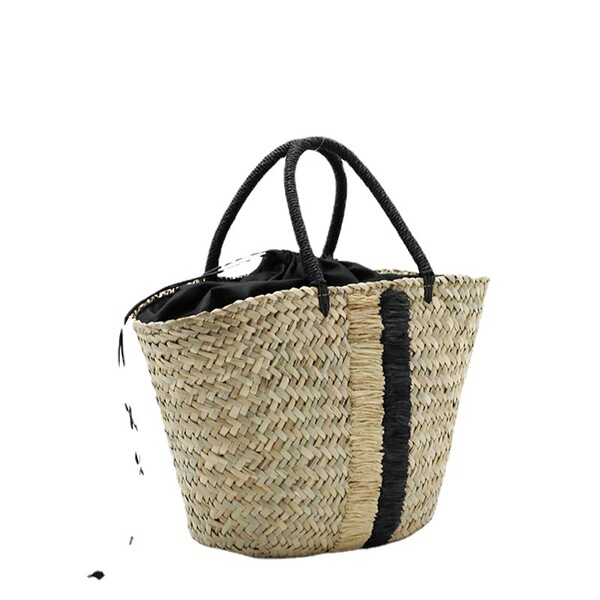 handheld straw blue black woven aquatic plants