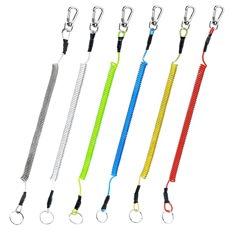 Venta al por mayor cuerda perdida alambre de acero anti-cuerda perdida cordón elástico de contracción automática con anillo de acero 304 multi-color opcional