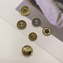复古玫瑰圆片合金配件个性小香古铜色饰品发夹发饰纽扣DIY材料