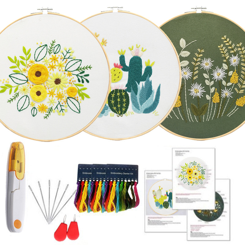 Bordado DIY Amazon nuevo material paquete Lu Bordado su bordado costura herramienta kit principiante Cruz puntada colgante pintura