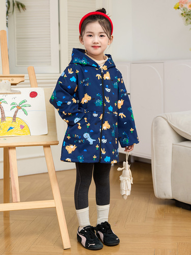 Children's Waterproof Jacket Unisex Down Jacket for Boys and Girls, Stain-Proof Protective Clothing for Babies, Eating Apron for Kindergarten, Painting Hooded Suit