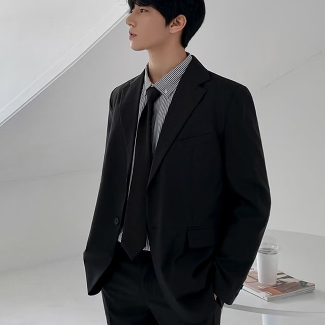Korean Style Trendy Suit Jacket for Men, Stylish and Sophisticated, Casual Business Formal Wear, Professional Workwear, Groomsmen