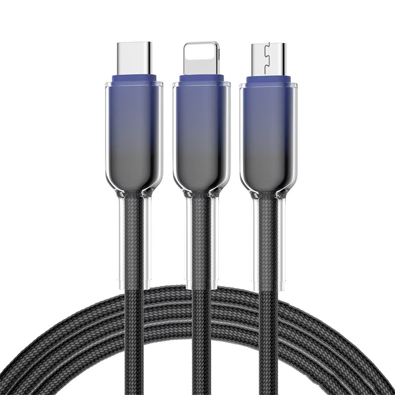 Cable de carga de cristal de hielo transfronterizo de 65W para Huawei Apple Huawei Cable de datos typec Cable de carga para teléfono portátil