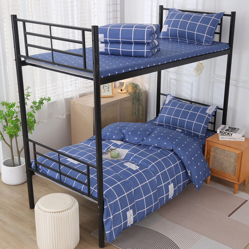 Estudiantes de tres piezas de dormitorio de estudiantes de algodón seis piezas de dormitorio de estudiantes de algodón cama al por mayor