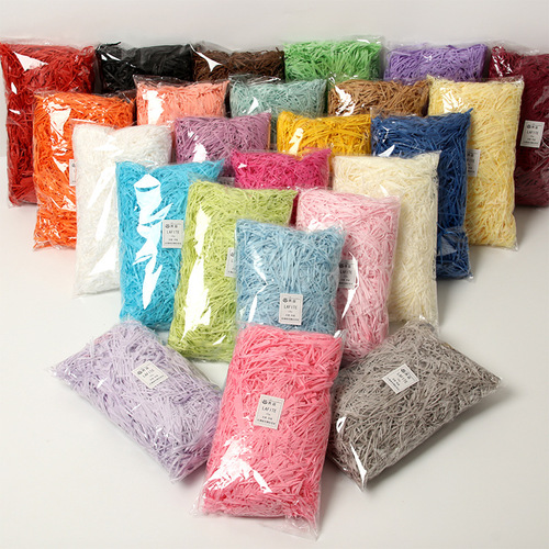1KG wholesale raffia pleated wedding candy box shredded paper silk packaging filler gift box fruit straw silk