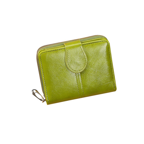  New Women's Short Card Holder Student Cute Small Fresh Zipper Hand-held Soft Leather Wallet Two-fold Coin Purse