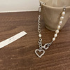 Brand necklace from pearl hip-hop style, advanced chain for key bag , accessory, light luxury style, high-quality style