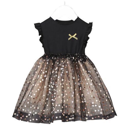 Summer Dress for Girls, Korean Style, Cotton Puffed Skirt, Ethereal and Stylish, Star Netting, New Princess Dress