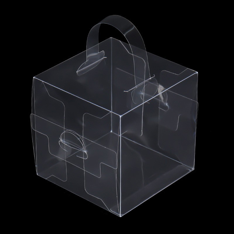 Caja plegable transparente PET caja de regalo caja de almacenamiento a prueba de polvo Embalaje cuadrado transparente de PVC al por mayor caja de embalaje de plástico creativo
