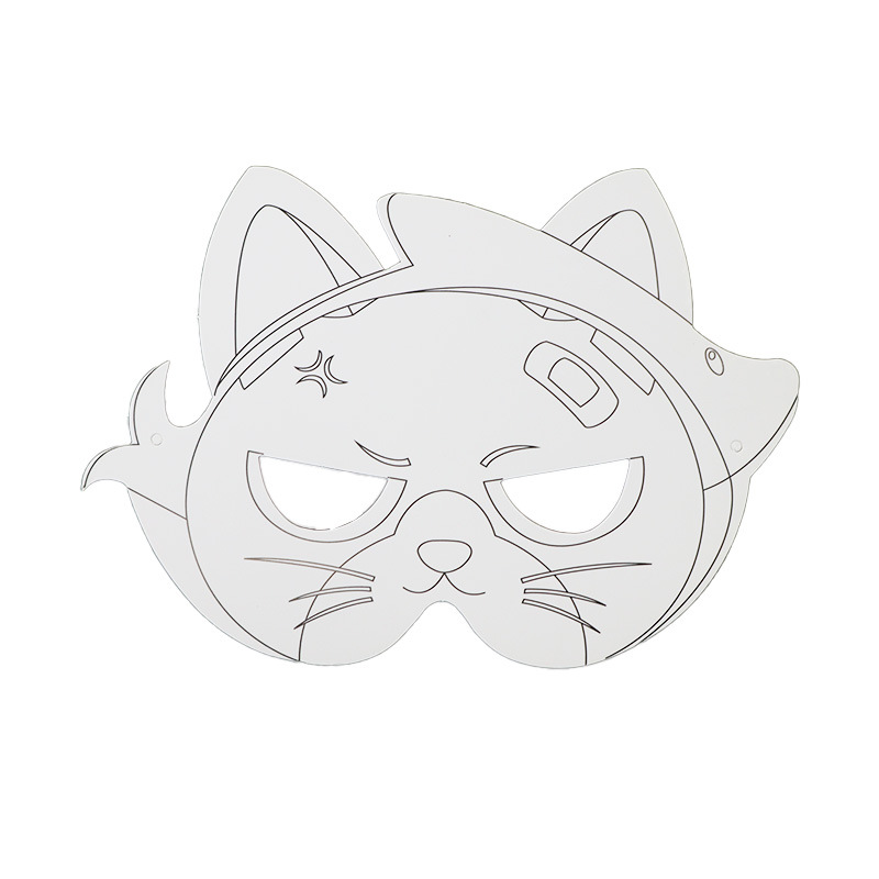 La tarjeta de papel de bricolaje se puede colorear Carnival nueva máscara para niños pintura media cara máscara de rendimiento de fiesta al por mayor