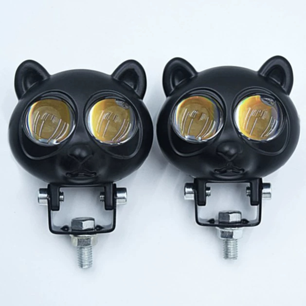 New wide-voltage panda-shaped LED motorcycle/electric scooter/battery-powered vehicle headlights, featuring high brightness and both high and low beam options, for vehicle modification