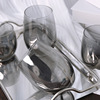 Net red coffee glass glass water plating gray gray glass transparent egg cup INS dessert cup transparent glass