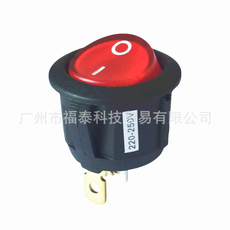 供应SCI品牌型号R13-112红灯绿灯船型开关 圆型3脚两档跷板开关