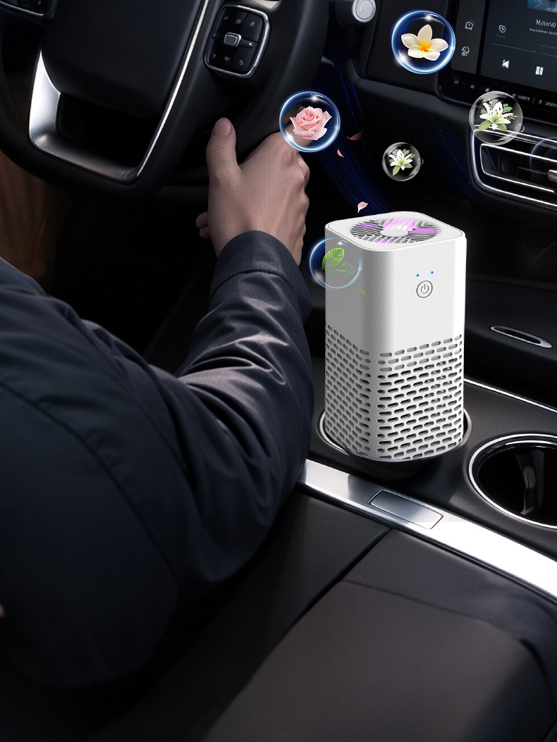Vehicle-Mounted Air Purifier, Formaldehyde Removal, Odor Removal, Aromatherapy, Negative Ion Purifier, Bass Purification, Cross-Border