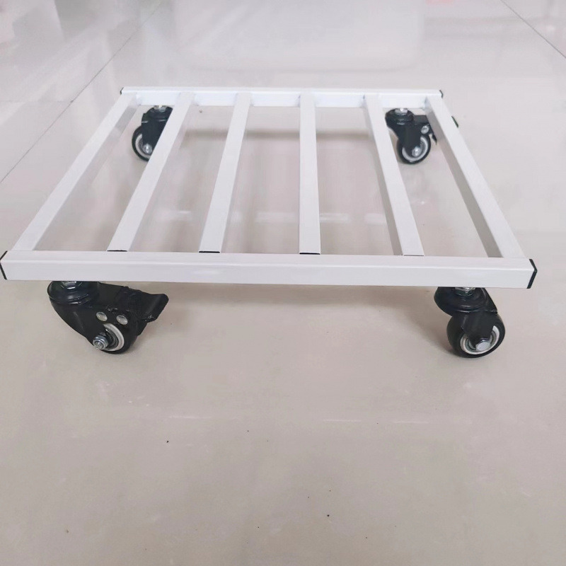 万向刹车轮托盘烤漆加厚铁架底座家电小推车花瓶盆景增高移动托盘|undefined