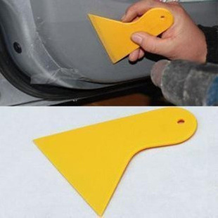 Small yellow shovel hard scraper tool car film triangular scraper plastic small scraper hand account sticker anti-warping special