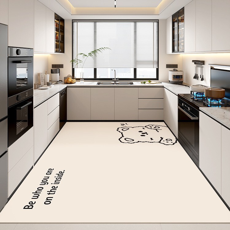 Pvc One-Touch Clean Kitchen Floor Mat Restaurant Oil-Proof Waterproof Mat Entrance Stain-Resistant No-Wash Wipeable Foot Mat Wholesale