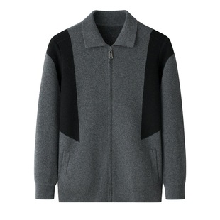 Source Factory 7-pin 100 Pure Cashmere Cardigan Sweater Jacket Double-lifting Double-stranded Thickened Men's Zipper Cashmere Sweater
