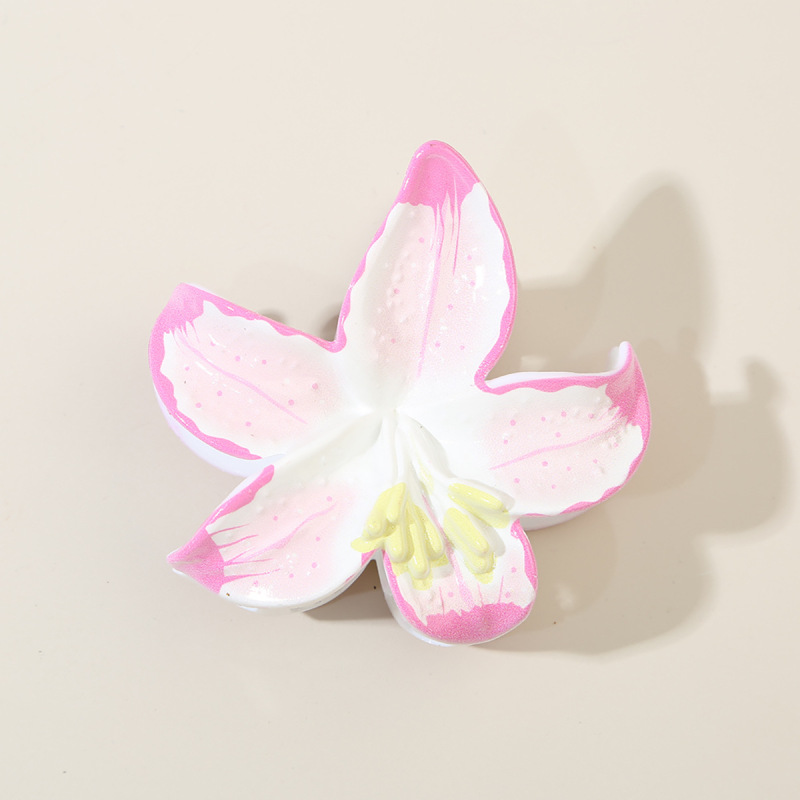 跨境海星花朵韩国水仙花抓夹PS材质鸡蛋花加厚鲨鱼夹后脑勺发夹|undefined