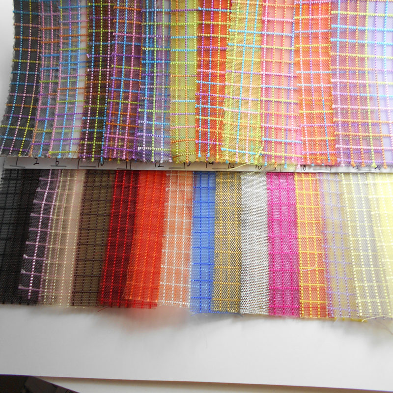 锦纶格子平网单色金银色 涤纶格仔提花方格格子箱包手袋网布面料