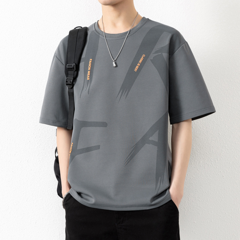 Short-Sleeved T-Shirt for Men 2026 Summer New Korean Style Hong Kong Fashion Brand Ins Casual Large Size Half-Sleeved T-Shirt Loose Top