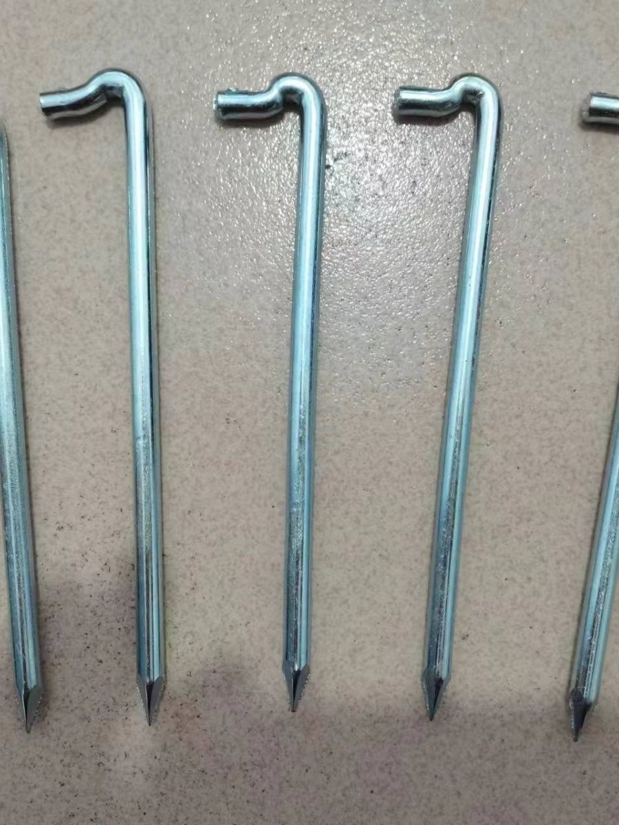 暖气片钩钉托钩水管铁钉直钩螺纹铁钩园艺地钉草皮固定钢筋地钉