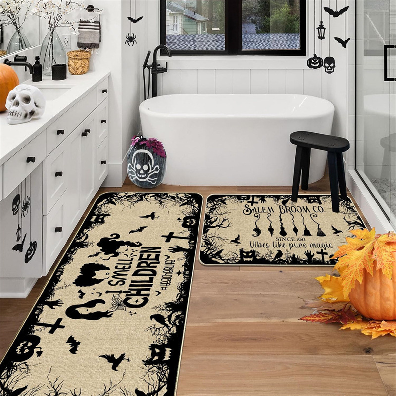 クロスボーダーアメリカハロウィンフロアマットキッチンカバー吸水性と吸油性フットマット玄関エントランスノンスリップ防汚ドアマット卸売|undefined
