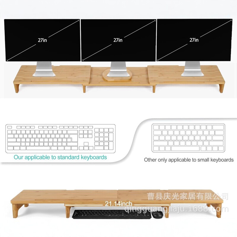 Rotatable and Extendable Computer Elevated Stand for Dual Monitors, Corner Desktop Organizer, Office Desk, Home Laptop Holder Rotatable and Extendable Computer Elevated Stand for Dual Monitors, Corner Desktop Organizer, Office Desk, Home Laptop Holder